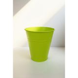 Konik Metal Saksı & Vazo - 25 cm Dekoratif Çok Amaçlı Renkli Çiçeklik (25X23/15 Cm) - Fıstık Yeşili