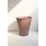 Konik Metal Saksı & Vazo - 25 cm Dekoratif Çok Amaçlı Renkli Çiçeklik (25X23/15 Cm) - Gül Kurusu