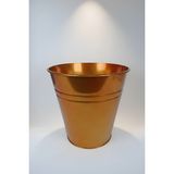 Konik Metal Saksı & Vazo Transparan Bakır - 23 cm Dekoratif Çok Amaçlı Renkli Çiçeklik (23X23/16 Cm)