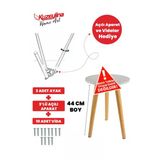 Konik Sehpa Ayağı 44 Cm 3 Adet - 3'lü Plastik Ayak Bağlantı Aparatı ve Vidalar Hediye