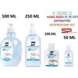Konix 4 Lü Dezenfektan El Ve Cilt Jeli 500 Ml.+250 Ml.+100 Ml.+50 Ml Konıx Biyosidal 4 Lü