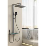 Konk Tools Lüks Dijital Ekranlı Duş Seti - Termostatik Gri Yağmurlama Sistemli Banyo Bataryası Piyano Duş