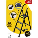 KonkTools Leo 2+1 Basamaklı Metal Merdiven, LEO4