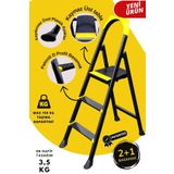 KonkTools Leo 2+1 Basamaklı Metal Merdiven, LEO4