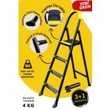 KonkTools Leo 3+1 Basamaklı Metal Merdiven, leo3