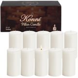 KONNI Beyaz Sütunlu Mumlar 10'lu Set, 2 "x 4" Kokusuz Sütun Mumlar Toplu, 20 Saat Uzun Yanan Mumlar, Dumansız ve Damlatmayan Büyük Yuvarlak Mum Düğün, Ev Dekorasyonu, Partiler, Kaplıcalar, Akşam