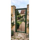 KONSEP BAHÇE KAPISI PANEL ÇİT KAPI 200 CM X100 CM YEŞİL RENK TEL GÖZ ARALIĞI 5X15CM PEVRAZLI KİLİTLİ