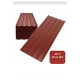 KONSEP BORDO Galvanizli Trapez Çatı Kaplama Sacı – 2 Metre (10 Adet-Su Geçirmez ve Paslanmaz Metal Sac)