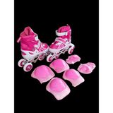 Konsep Can Sport Ayarlabilir Frenli Işıklı Alıştırma Pateni ve Koruma Seti Pembe - Pembe - Beyaz - 38 - 41