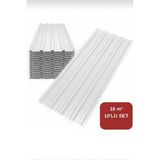 KONSEP Galvanizli BEYAZ Trapez Çatı Kaplama Sacı – 2 Metre (10 Adet-Su Geçirmez ve Paslanmaz Metal Sac)