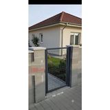 Konsepp Bahçe Kapısı Panel Çit Kapı Üsten Mandallı 100 cm X150 cm Yeşil ve Antrasit Gri Renk Tel Göz Aralığı 5X15CM Pevrazlı - Antrasit - Gri
