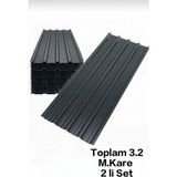 Konsepp Galvanizli Trapez Çatı Kaplama Sacı – 2 Metre (2 Adet-Su Geçirmez ve Paslanmaz Metal Sac) - Antrasit - Gri