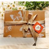Konsept hediye kutusu, peştemal, kabak lifli sabun, mum, el kremi, nazar boncuğu