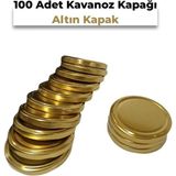 Konserve Kavanoz Kapağı 100 Adet 82MM Altın Kapak - 82 ml