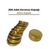 Konserve Kavanoz Kapağı 200 Adet 82Mm Altın Kapak