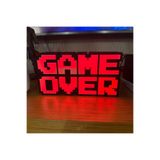 Konsol İstasyonu GAME OVER LED Dekoratif Işıklı Masa Lambası – USB & Pilli - Oyun Odası Dekor - Kırmızı Işık