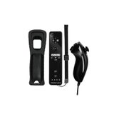 konsol plus Wii 2in1 Motion Plus Remote Kontroller + Nunchuk Kontroller Set Siyah