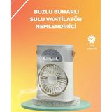Kont Mini Klima Fan | Usb'li, 7 Renk Gece Işığı, 3'ü 1 Arada Fonksiyon