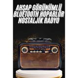 Kont Nostaljik Görünümlü Ahşap Radyo Tf Sd USB Girişli LED Fener Işıklı - Belirtilmemiş