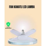 Kont Yüksek Işık Güçlü LED Ampül 4 Kollu Katlanır Pervane Tasarım - 12 W - Açık Sarı