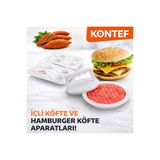 KONTEF Hamburger Köfte Kalıbı Ve İçli Köfte Kalıbı 2Lİ SET