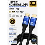 Kontorland Ultra Yüksek Hızlı 8k Hdmi 2.1 Kablo, 4k 144hz Hdmi Kablosu 1,5 Metre HDTV Kablosu