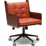 Kontra Lounge Chair Kiremit Deri Kaplama Ofis Sandalyesi - Standart