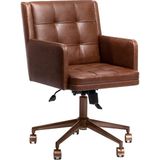 Kontra Office Chair Kahve Deri Kaplama Ofis Sandalyesi - Kahverengi - Standart