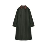 KONTRAST DERİ YAKALI OVERSIZE TRENÇKOT ZW COLLECTION