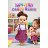 Konuşan Cansu Bebek! Sesli Pilli 40Cm Gözleri Açılıp Kapanan Sevimli Elbiseli Oyuncak Bebek