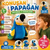 Konuşulanı Tekrarlayan Eğlenceli İnteraktif Oyuncak Papağan Peluş 25 CM