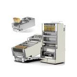 Koodmax 100 Adet - 3u" 3 Micron Gold Plated Cat6 Rj45 Metal Konnektör 8p8c Ethernet Kablo Ucu Jack