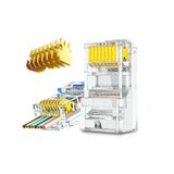 Koodmax - 100 Adet - 50u" 50 Micron Gold Plated Cat6 Ez Rj45 Delikli Konnektör Yeni Nesil Jack Uç