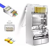 Koodmax 100 Adet - RJ45 Cat6 Metal Ez Yeni Nesil Delikli Konnektör - Çapraz Pinli (Easy Type)