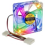 Koodmax 2 Adet - 12CM Kasa Fanı - 4 Renk LED Işıklı - Şeffaf - Molex Bağlantı