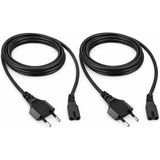 Koodmax 2 Adet - Sony Ps4 Ps5 Ps3 Ps2 Xbox One S x Uyumlu Power Güç Elektrik Kablosu - 1.5 Metre - Siyah