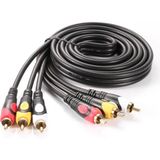 Koodmax - 3rca Erkek To 3 Rca Lale Tos Scart Kompozit Ses Video Av Kablosu - 1.8 Metre - Siyah