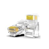 Koodmax - 50 Adet - 50u" Gold Plated Cat5e Rj45 Konnektör - 8p8c Ethernet Kablo Ucu Konnektörü Jack