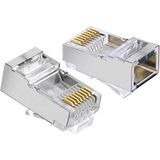 Koodmax 50 Adet Cat5 Cat6 Metal Konnektör Jack 8P8C RJ45 Ağ Bağlantı Konnektörü Şeffaf Renkli Dayanıklı