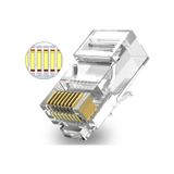 Koodmax - 50adet - 3u" Gold Plated Cat6 Rj45 Konnektör 8p8c Ethernet Kablo Ucu Modüler Fiş Jak