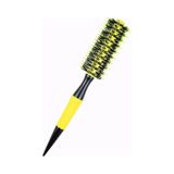 Koodmax Ahşap Saplı Naylon Kıl Saç Şekillendirici Fön Fırçası - Saç Düzleştirici Tarak 4.5cm - Sarı - Siyah