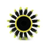 Koodmax Ahşap Saplı Naylon Kıl Saç Şekillendirici Fön Fırçası - Saç Düzleştirici Tarak 6cm - Sarı - Siyah