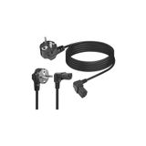 Koodmax C13 Power Kablo - Yukarı Dik Açı 90 Derece Dirsek L Tip - Standart Güç Kablosu - 1.8 mt