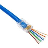 Koodmax Ez RJ45 Cat5/cat6 Yeni Nesil Delikli Konnektör 100 Adet - Şeffaf
