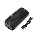 Koodmax HDMI To VGA Çevirici Dişi Dişi Dönüştürücü Adaptör Ses Çıkışlı Ps3 Ps4 Notebook Projeksiyon Receiver - Siyah