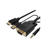 Koodmax - Hdmi To Vga Kablo 3.5mm Ses Ve Usb Güç Destekli - 1080p - 2 Metre