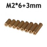 Koodmax-M2 X 6Mm Pirinç Aralayıcı Distans Spacer - Dişi - Dişi M2*6+3Mm