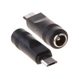 Koodmax - Micro Usb Erkek To Dc 5.5 2.1mm Dişi Soket Çevirici - Dc Güç Adaptörü Fişi Dönüştürücü