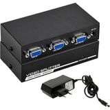 Koodmax Siyah 2 Port VGA Splitter Monitör Çoklayıcı - 1 Kasa 2 Monitör Adaptörlü Metal Yapı