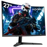 KOORUI 27 inç oyun monitörü QHD (2560 x 1440) | 180 Hz ekran | 1 ms | Adaptive-Sync | HDMI ve DP kablosu | VESA uyumlu